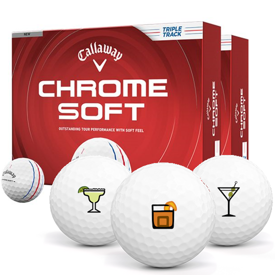 Callaway Golf Chrome Soft Triple Track Drinks Pack 1 Icon Golf Balls - Double Dozen
