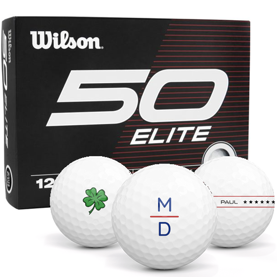 Wilson Fifty Elite Monogram Golf Balls White