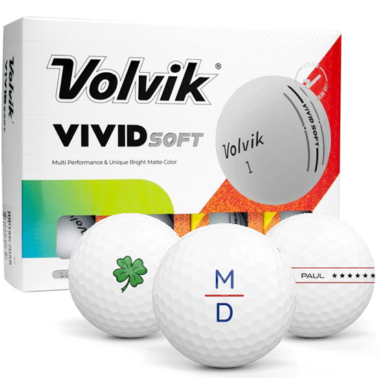 Volvik Vivid Soft Matte White Monogram Golf Balls