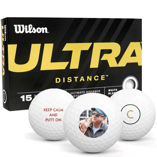 Wilson Ultra Distance Photo Golf Balls - 15 Pack White