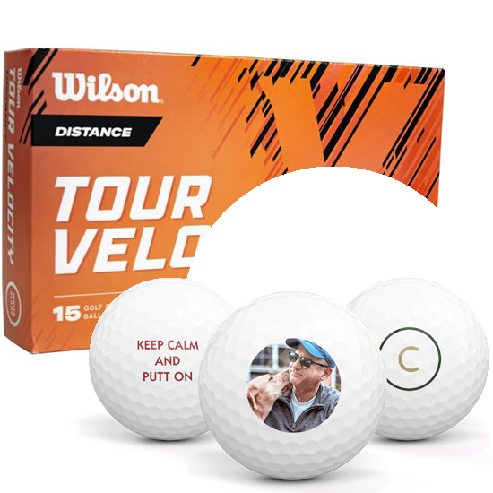 Wilson Tour Velocity Distance Photo Golf Balls - 15 Pack