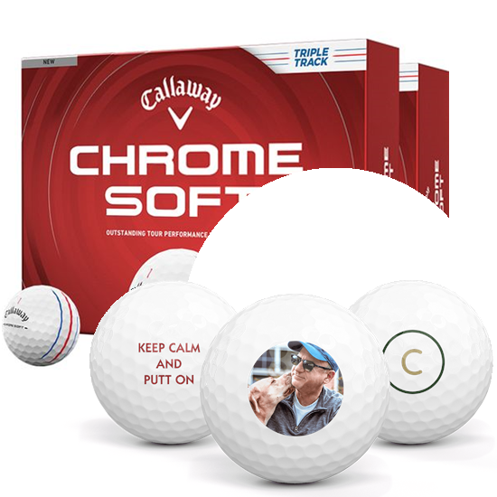 Callaway Golf Chrome Soft Triple Track Photo Golf Balls - Double Dozen