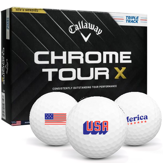 Callaway Golf Chrome Tour X Triple Track USA Pack 1 Icon Golf Balls - 2024 Model