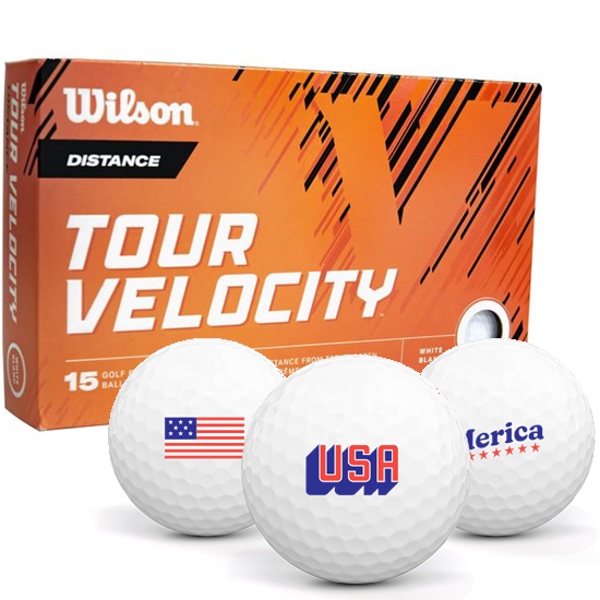 Wilson Tour Velocity Distance USA Pack 1 Icon Golf Balls - 15 Pack