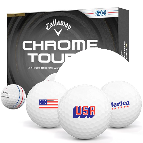 Callaway Golf Chrome Tour X Triple Track USA Pack 1 Icon Golf Balls - 2026 Model