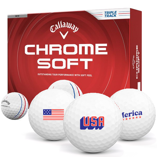 Callaway Golf Chrome Soft Triple Track USA Pack 1 Icon Golf Balls - 2026 Model