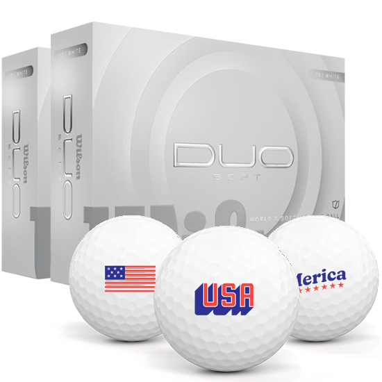 Wilson Duo Soft USA Pack 1 Icon Golf Balls - Double Dozen
