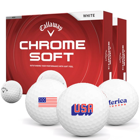 Callaway Golf Chrome Soft USA Pack 1 Icon Golf Balls - Double Dozen