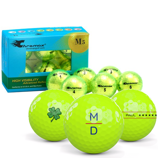 Chromax Metallic Green M5 Monogram Golf Balls - 6-Pack
