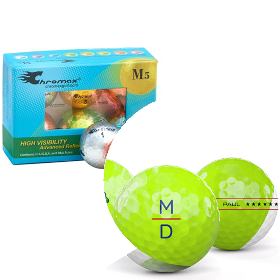 Chromax Metallic Mixed Color M5 Monogram Golf Balls - 6-Pack