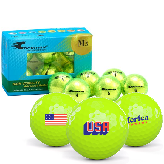 Chromax Metallic M5 USA Pack 1 Icon Golf Balls - 6-Pack