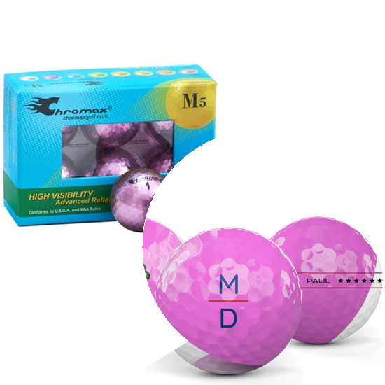 Chromax Metallic Purple M5 Monogram Golf Balls - 6-Pack