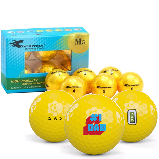 Chromax Metallic Gold M5 Dad Pack 1 Icon Golf Balls - 6-Pack