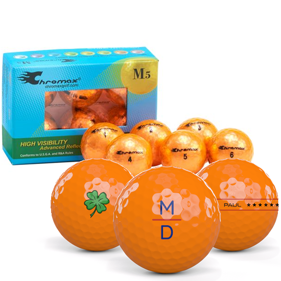 Chromax Metallic Orange M5 Monogram Golf Balls - 6-Pack