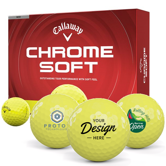 Callaway Golf Chrome Soft Yellow 12 Dozen Custom Golf Balls - 2026 Model