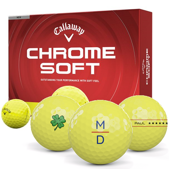 Callaway Golf Chrome Soft Yellow Monogram Golf Balls - 2026 Model